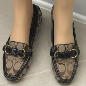 Coach Buckle Signature Loafers Slip On Shoes Sz 7B